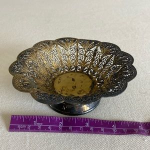 Antique gilded filigree bowl: Russian Art Deco